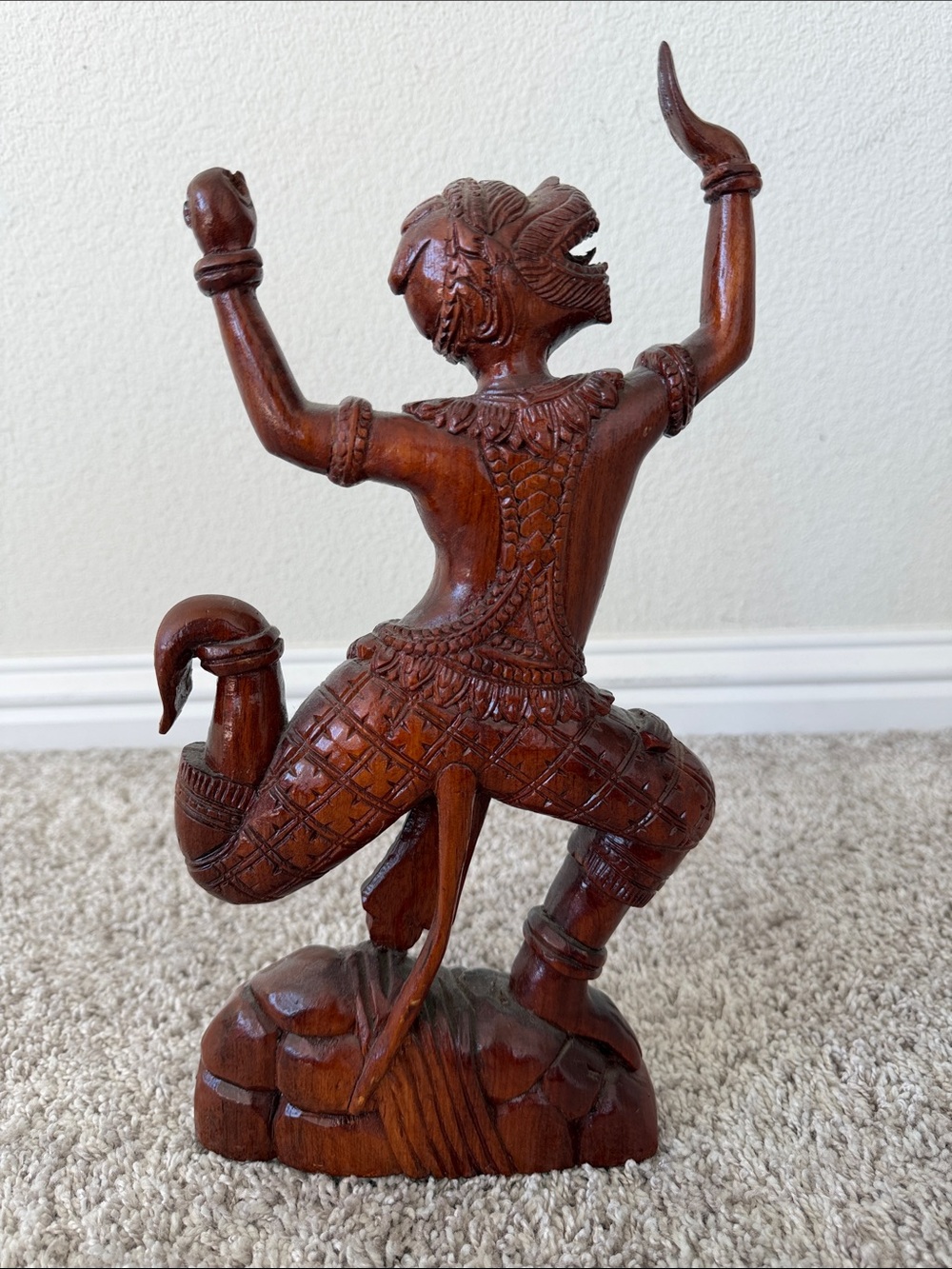 Vintage Hand-Carved Wooden Home Art Statue